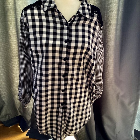 Style & Co long sleeve blouse. Black and white. Size XL. Like new. - Picture 1 of 2